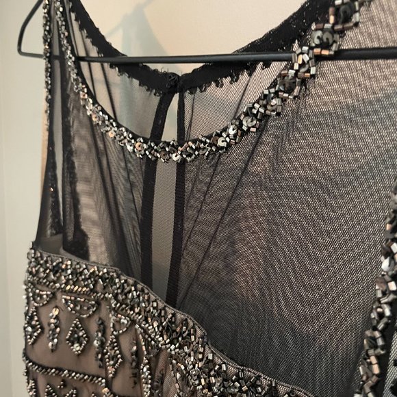 NWT Adrianna Papell Embellished Fringe Trim A Line Dress 10 - Picture 8 of 13